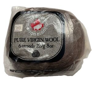 White Buffalo Pure Virgin Wool 6 Strands Canadian 8 oz Medium Brown